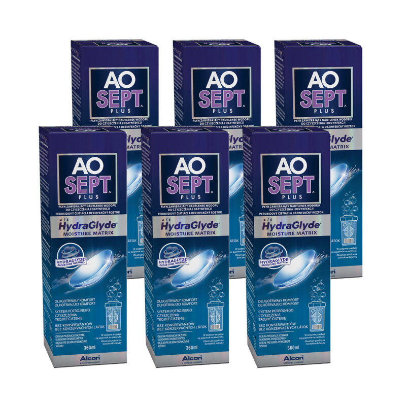 Zestaw: AOSEPT® PLUS z HydraGlyde® 6×360 ml