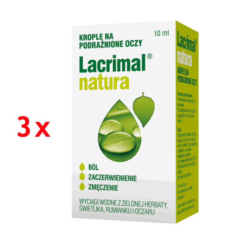 Zestaw: Lacrimal Natura krople do oczu 3x10 ml