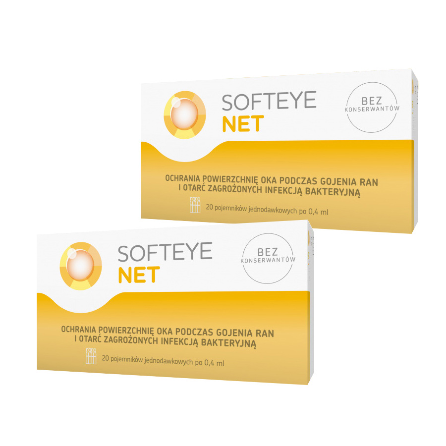 Zestaw: Softeye Net żel do oczu 2x(20 x 0,4 ml)