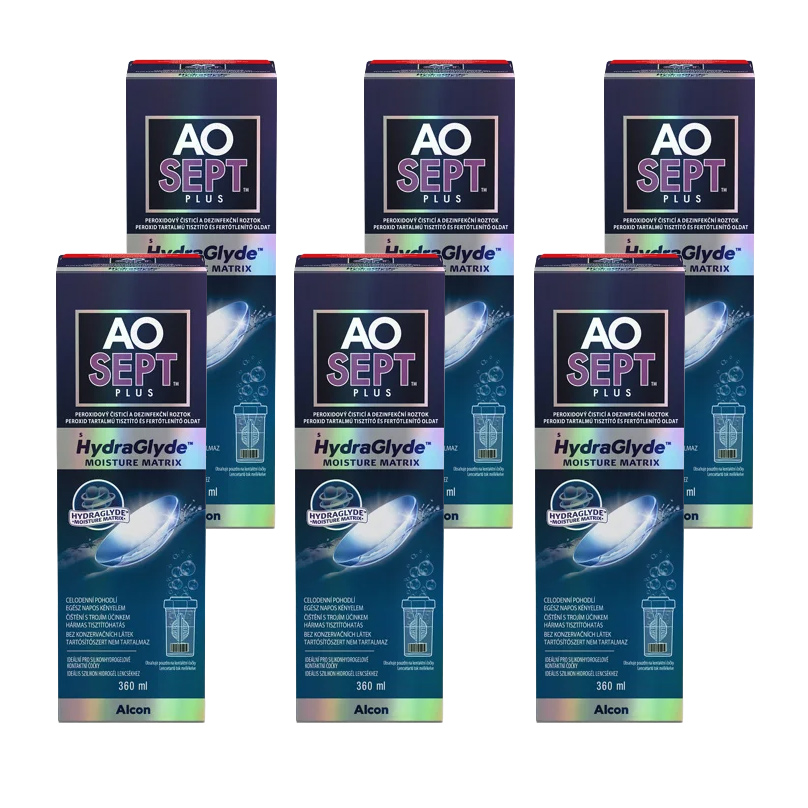 Zestaw: AOSEPT® PLUS z HydraGlyde® 6x360 ml